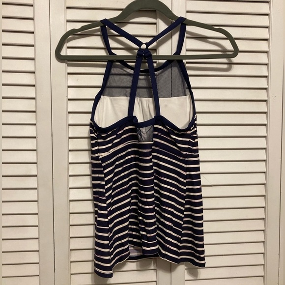 Beach House Blue And White Striped Halter Tankini Size 6 - Picture 4 of 9